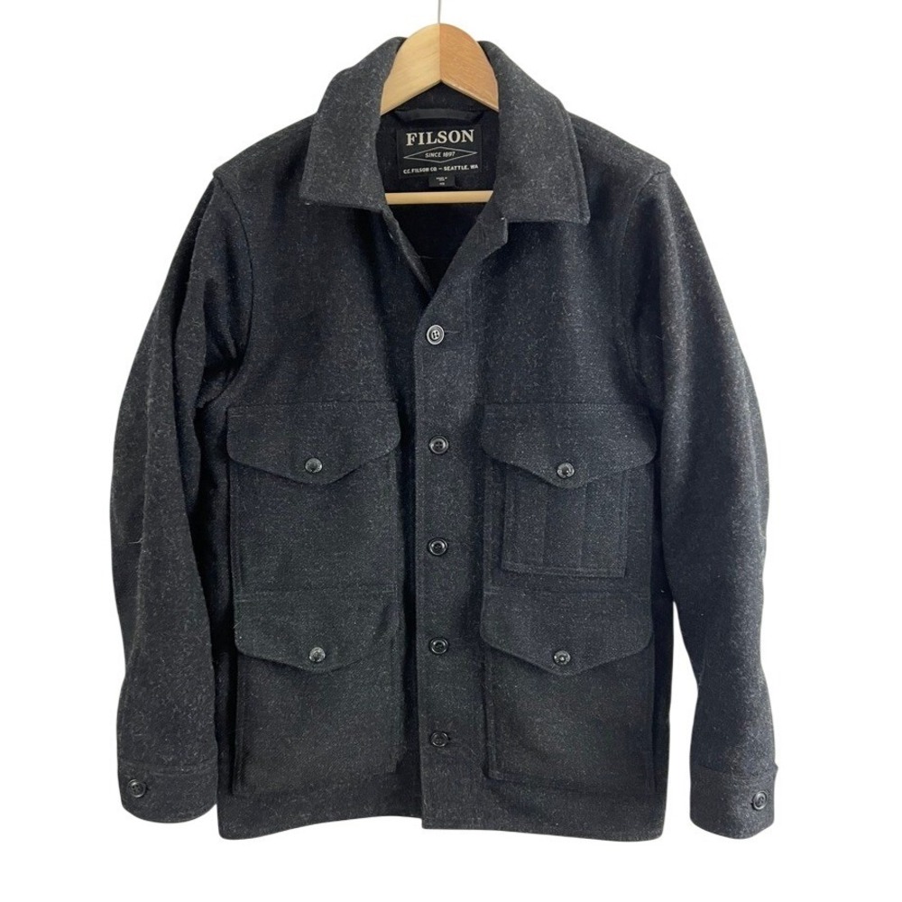 Filson Mackinaw Wool Cruiser Jacket Mens XS Charcoal Gray 11010043 USA Made